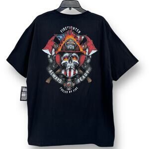 Howitzer Firefighter Always Ready T Shirt Mens Size XXL 2XL Black Back Print